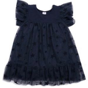 NWOT Egg By Susan Lazar Baby Girl Navy Blue Star Print Dress SZ 24 M💙✨